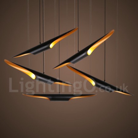 Lampada a sospensione moderna contemporanea in metallo, 80 x 6 cm, cavo regolabile 50 cm
