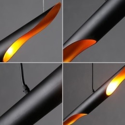 Lampada a sospensione moderna contemporanea in metallo, 80 x 6 cm, cavo regolabile 50 cm
