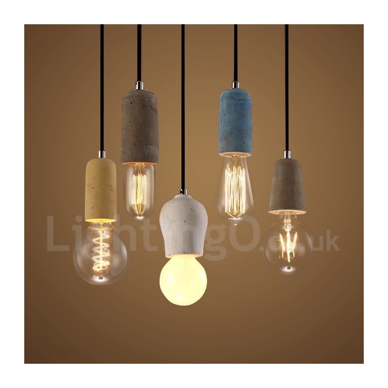 Lampada a sospensione rustica in cemento 1 luce
