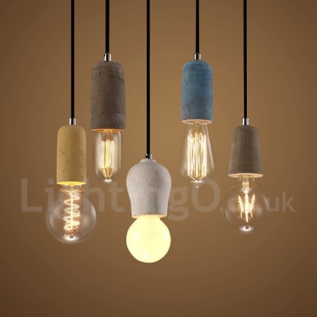 Lampada a sospensione rustica in cemento 1 luce