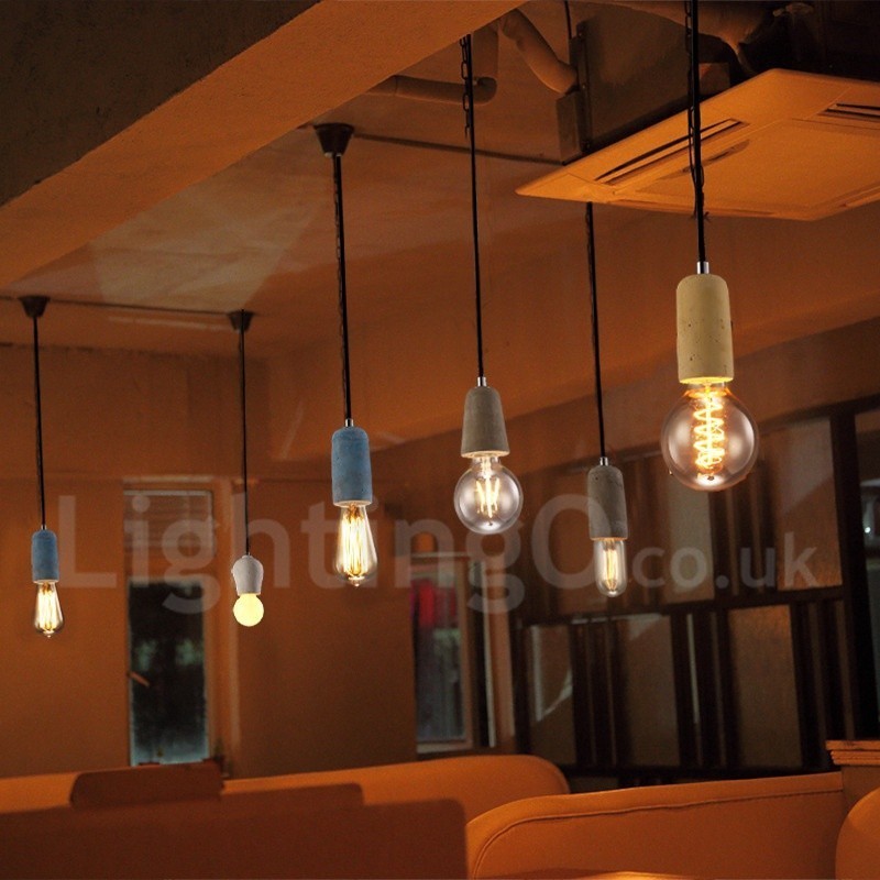 Lampada a sospensione rustica in cemento 1 luce