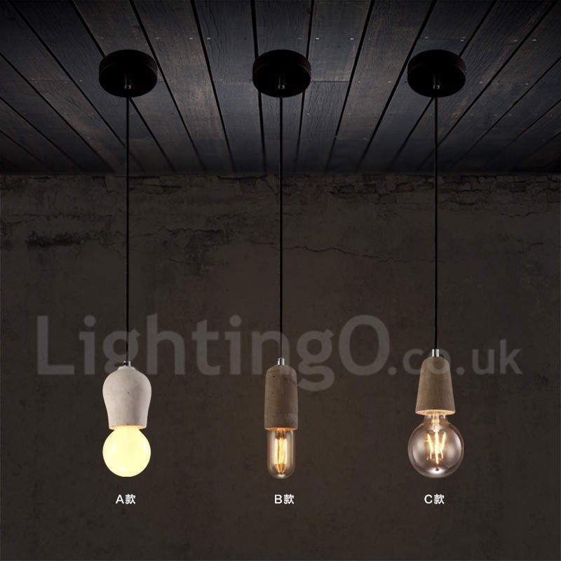 Lampada a sospensione rustica in cemento 1 luce