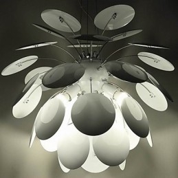 Lampadario a sospensione moderno contemporaneo in metallo bianco cromo