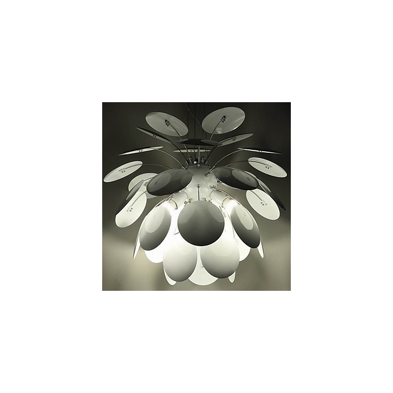 Lampadario a sospensione moderno contemporaneo in metallo bianco cromo