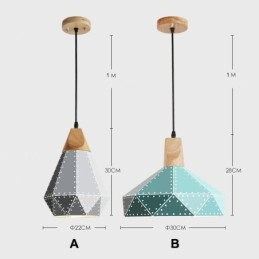 Lampada a sospensione moderna in metallo Wood 1 luce