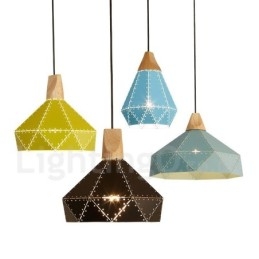 Lampada a sospensione moderna in metallo Wood 1 luce