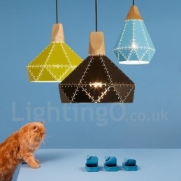 Lampada a sospensione moderna in metallo Wood 1 luce
