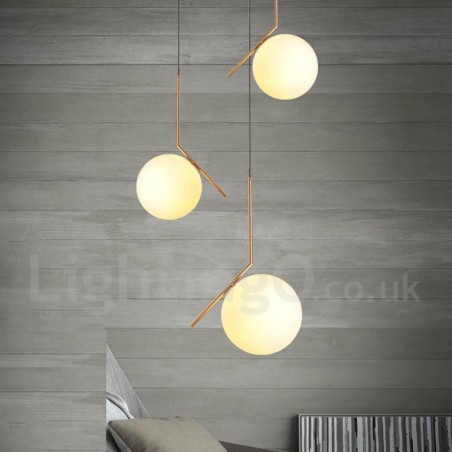 Lampada a sospensione moderna contemporanea 1 luce con paralume in vetro