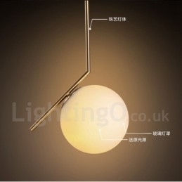 Lampada a sospensione moderna contemporanea 1 luce con paralume in vetro