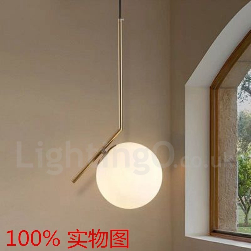 Lampada a sospensione moderna contemporanea 1 luce con paralume in vetro