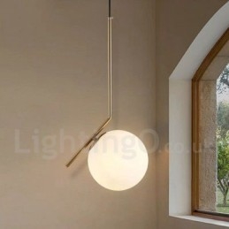 Lampada a sospensione moderna contemporanea 1 luce con paralume in vetro