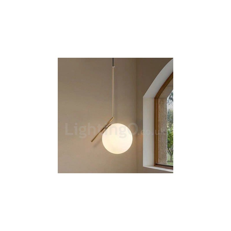 Lampada a sospensione moderna contemporanea 1 luce con paralume in vetro
