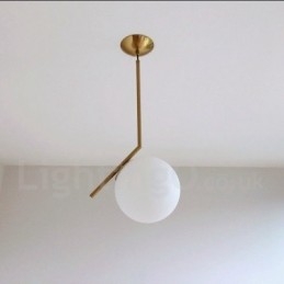 Lampada a sospensione moderna contemporanea 1 luce con paralume in vetro