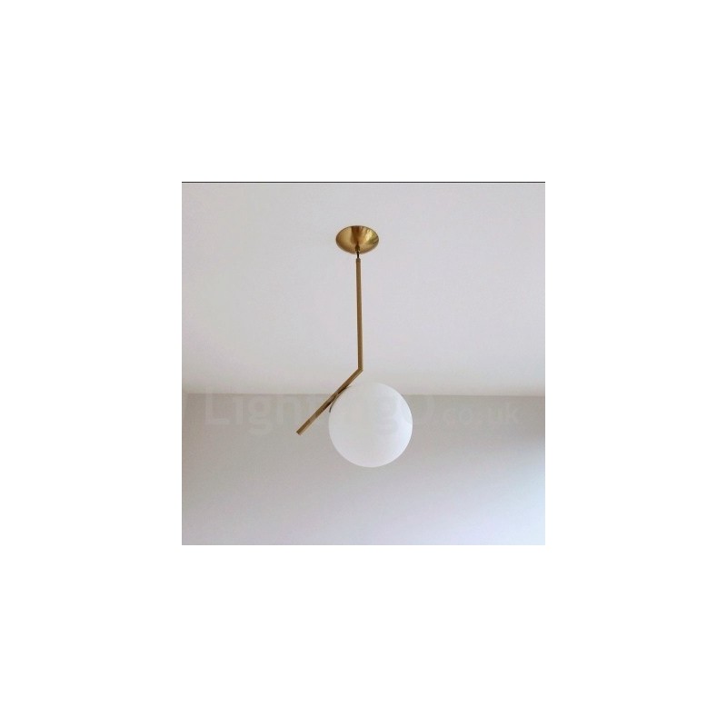 Lampada a sospensione moderna contemporanea 1 luce con paralume in vetro