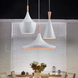 Lampada a sospensione moderna contemporanea 1 luce LED metallo e legno