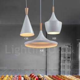 Lampada a sospensione moderna contemporanea 1 luce LED metallo e legno