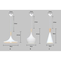 Lampada a sospensione moderna contemporanea 1 luce LED metallo e legno
