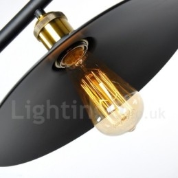 Lampada a sospensione vintage country in metallo a 2 luci