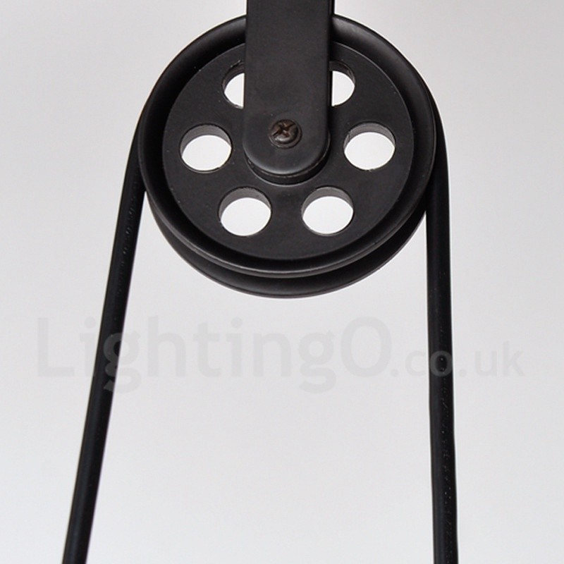 Lampada a sospensione vintage country in metallo a 3 luci
