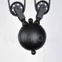 Lampada a sospensione vintage country in metallo a 3 luci