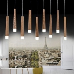 Lampada a sospensione in legno moderna e contemporanea 1 luce
