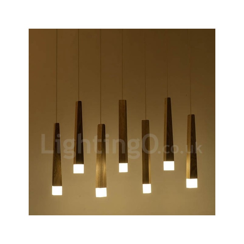 Lampada a sospensione in legno moderna e contemporanea 1 luce