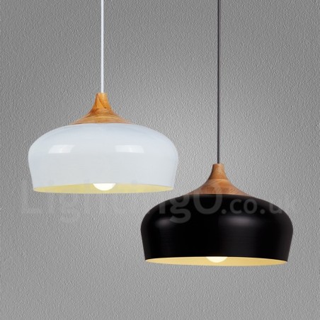 Lampada a sospensione in legno moderna contemporanea 1 luce