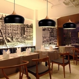 Lampada a sospensione in legno moderna contemporanea 1 luce