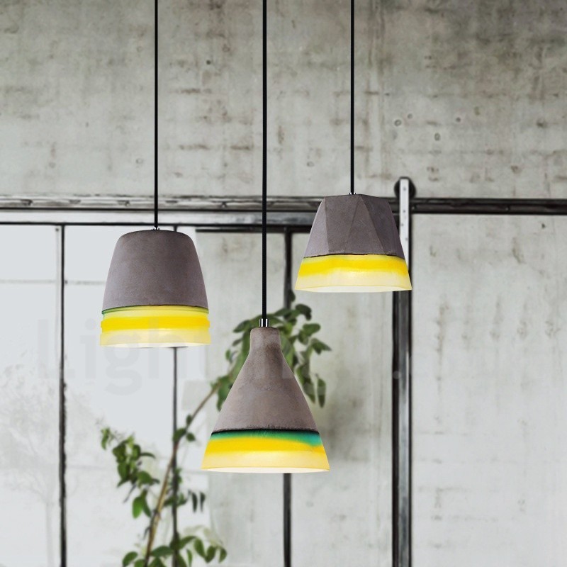Lampada a sospensione vintage in cemento 1 luce LED