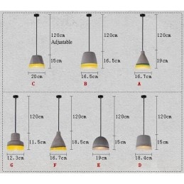 Lampada a sospensione vintage in cemento 1 luce LED