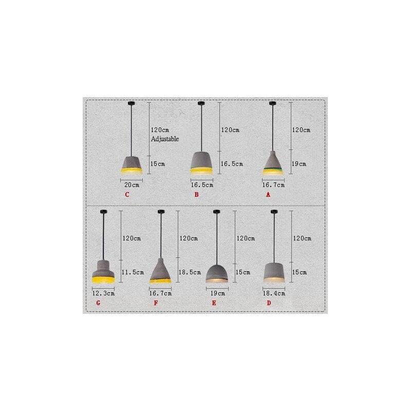 Lampada a sospensione vintage in cemento 1 luce LED
