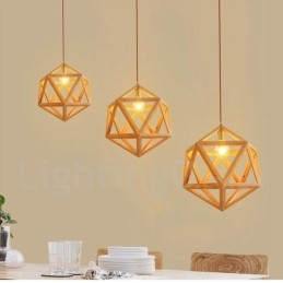 Lampada a sospensione in legno moderna e contemporanea 1 luce