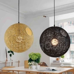 Lampada a sospensione moderna in bambù e rattan