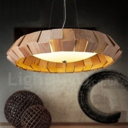 Lampada a sospensione in legno moderna contemporanea 40 cm