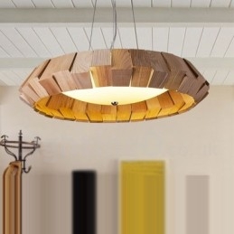 Lampada a sospensione in legno moderna contemporanea 40 cm