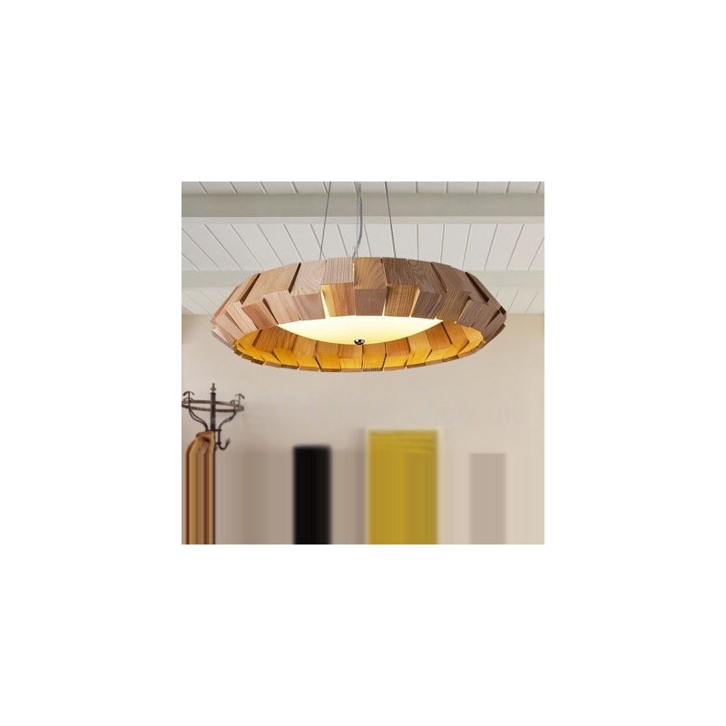 Lampada a sospensione in legno moderna contemporanea 40 cm