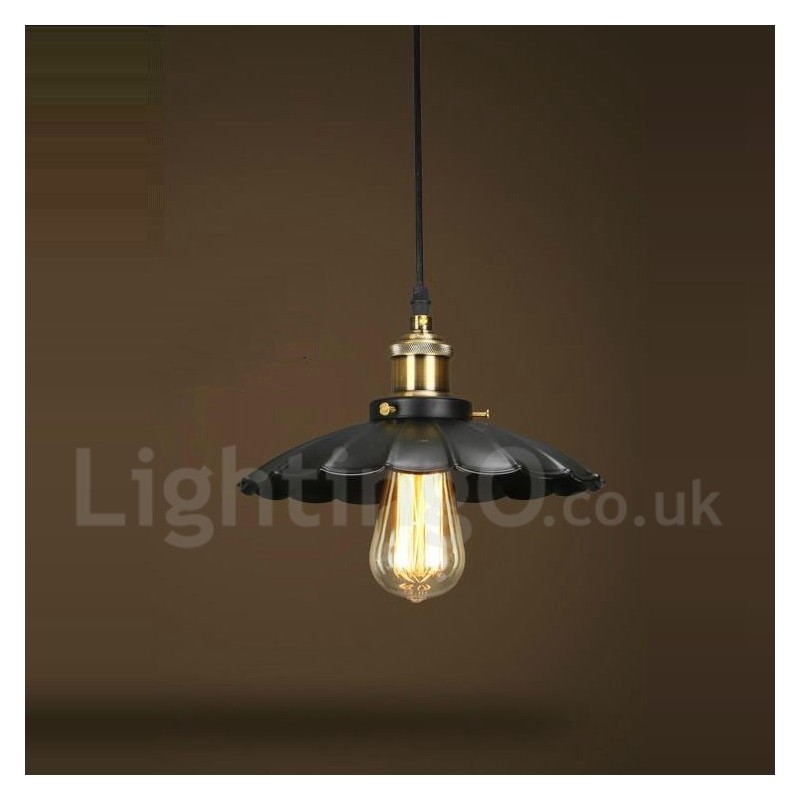 Lampada a sospensione vintage in metallo nero