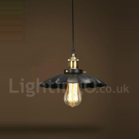 Lampada a sospensione vintage in metallo nero