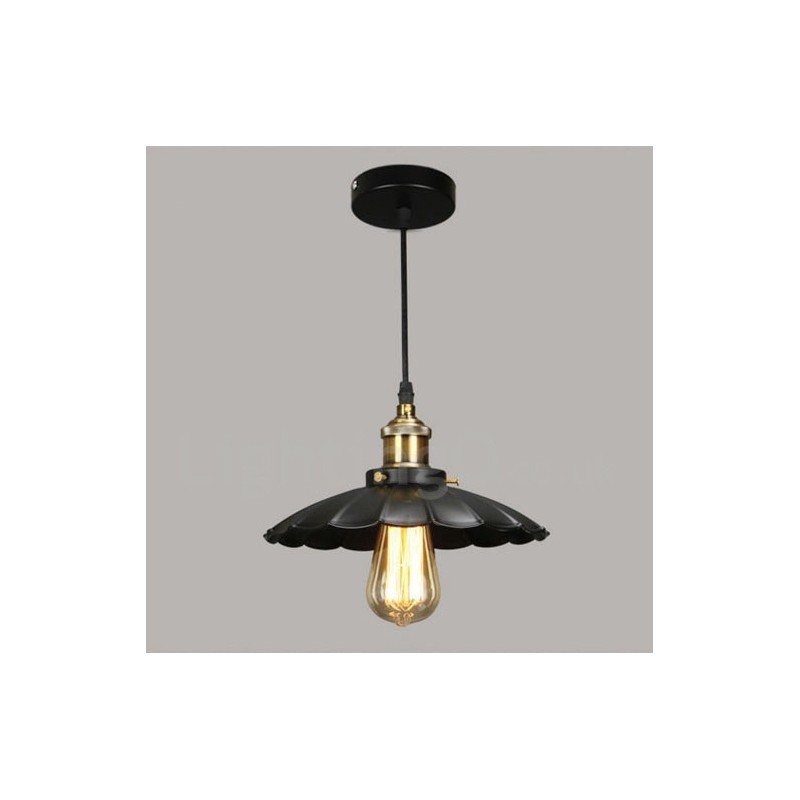 Lampada a sospensione vintage in metallo nero