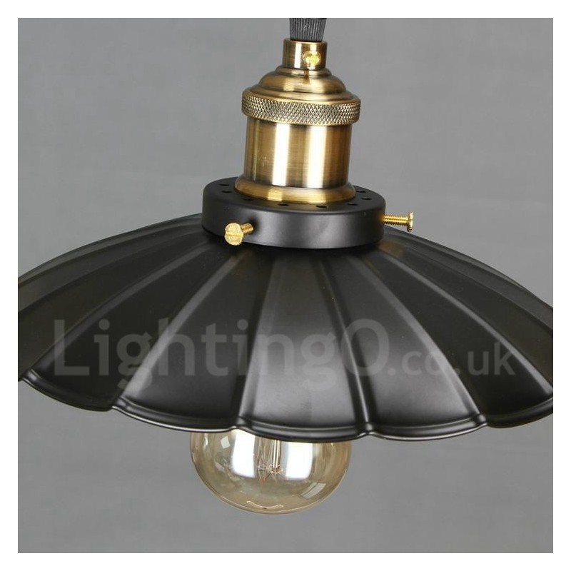 Lampada a sospensione vintage in metallo nero