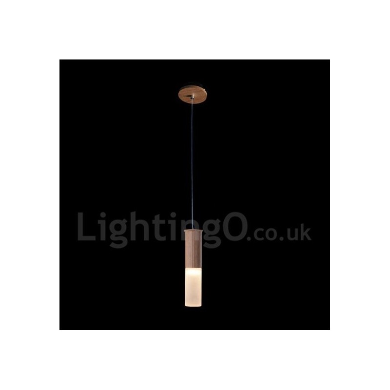 Lampada a sospensione moderna in legno 1 luce