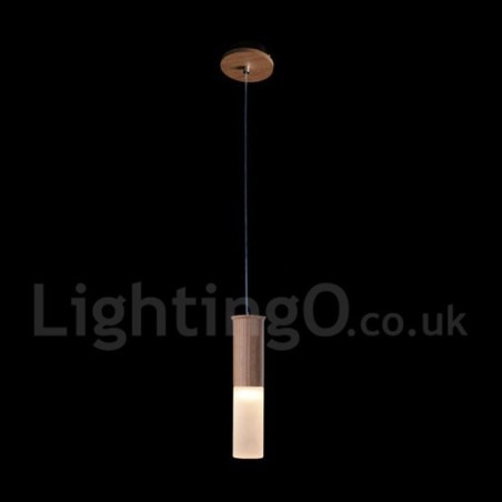 Lampada a sospensione moderna in legno 1 luce
