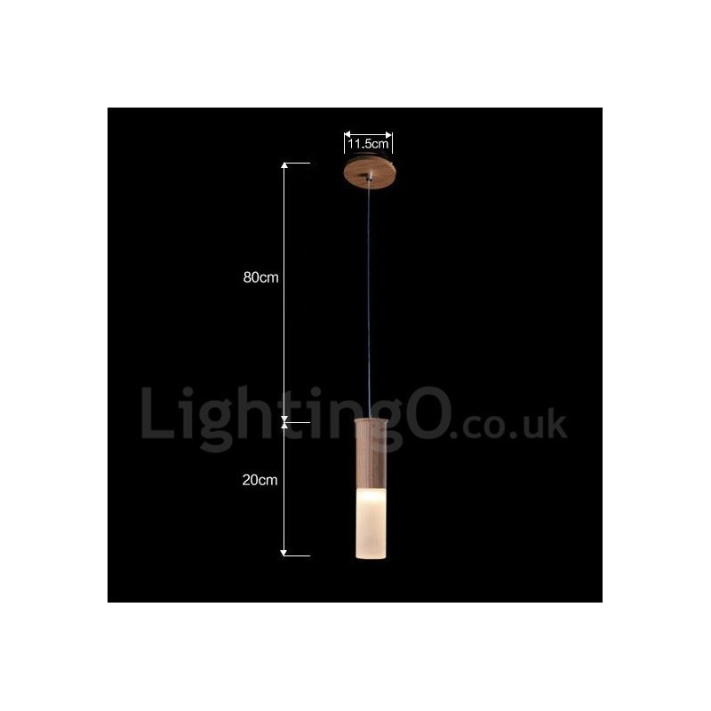 Lampada a sospensione moderna in legno 1 luce