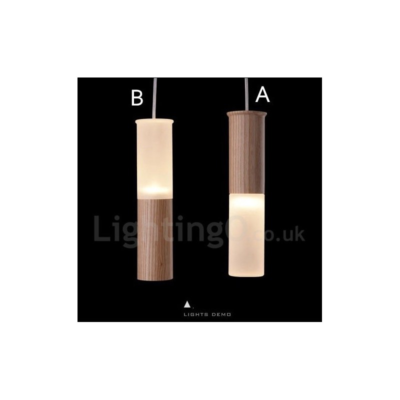Lampada a sospensione moderna in legno 1 luce