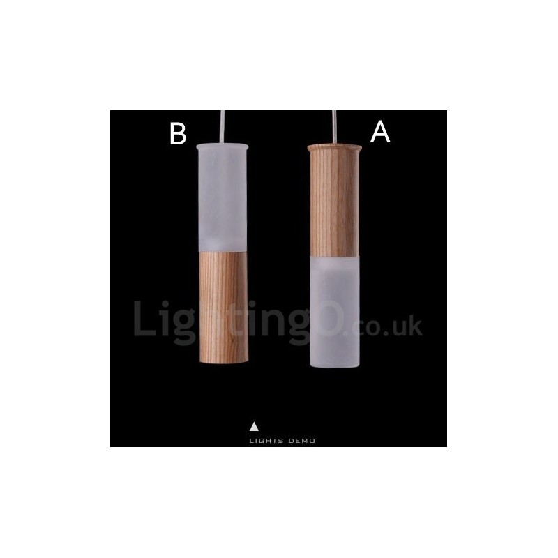 Lampada a sospensione moderna in legno 1 luce