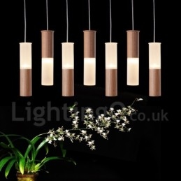 Lampada a sospensione in legno moderna 7 luci