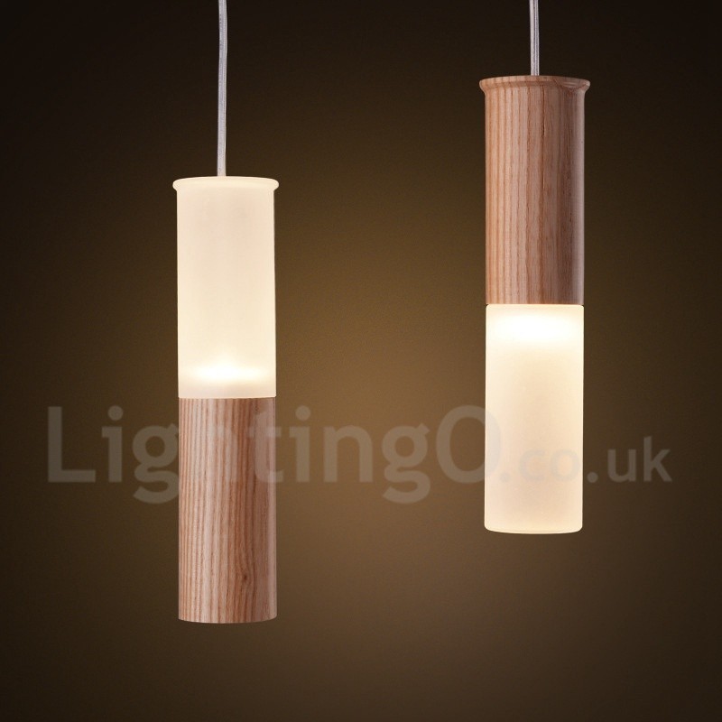 Lampada a sospensione in legno moderna 7 luci