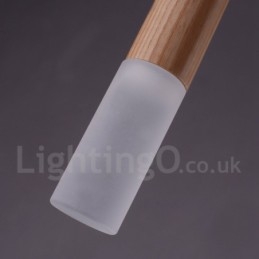 Lampada a sospensione in legno moderna 7 luci