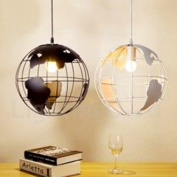 Lampada a sospensione vintage country in metallo a globo