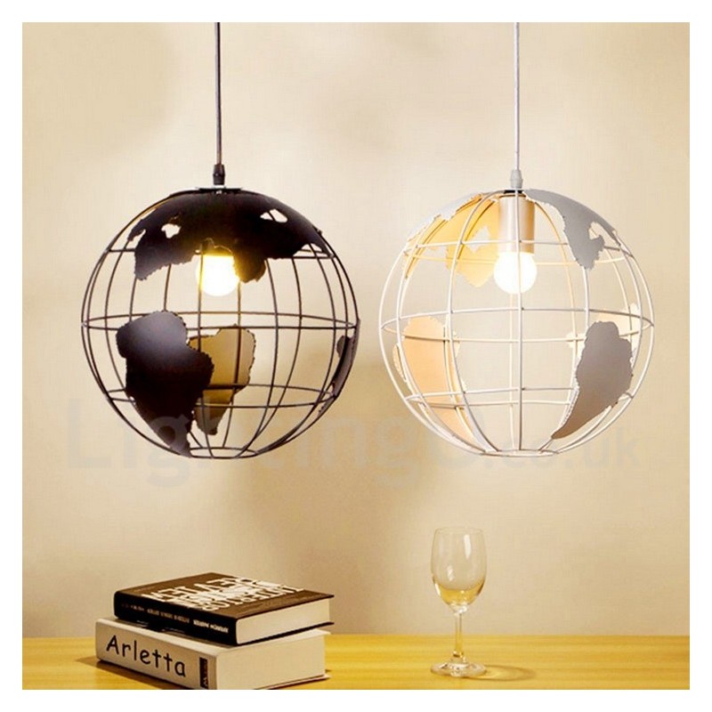 Lampada a sospensione vintage country in metallo a globo